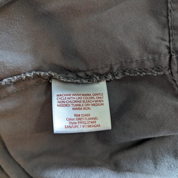 Faded Glory Grey Utility Blouse with Tie Waist, size 2X - Picture 6 of 6